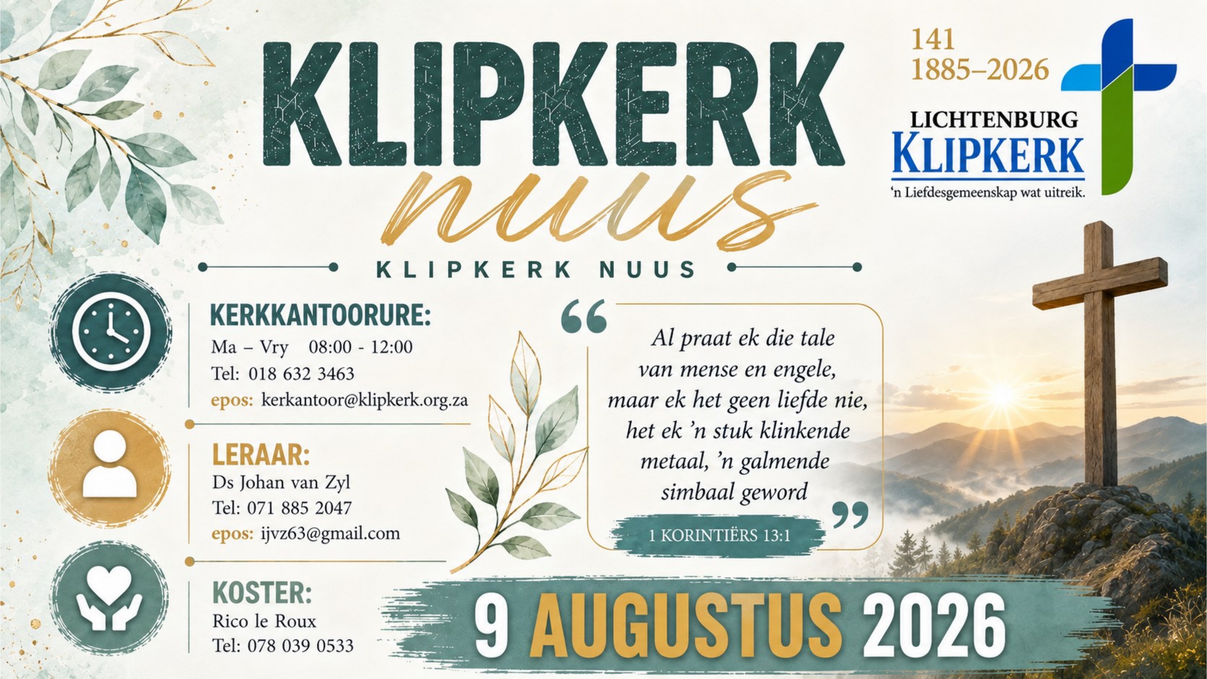 Weeknuus Lichtenburg N G Klipkerk, afkondigings